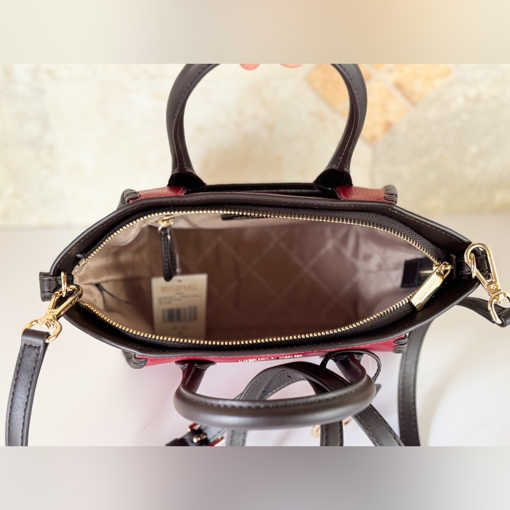 Michael Kors Avril SM Satchel Shoulder Bag Braided Cherry Multi - Picture 6 of 10